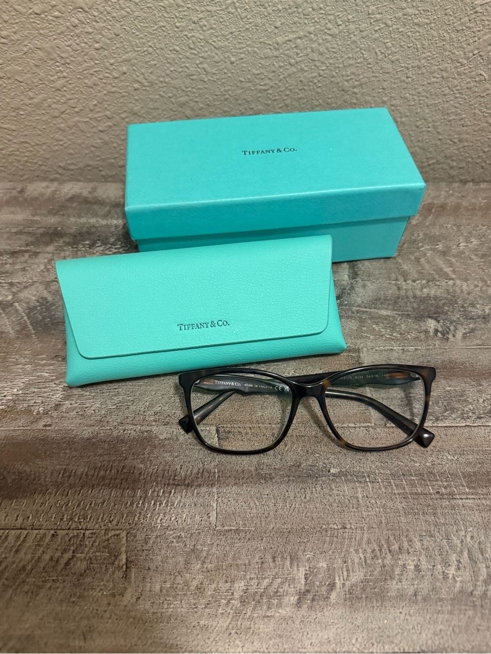 Tiffany & Co. Black Tortoiseshell Glasses with Tiffany Blue Case & Box!